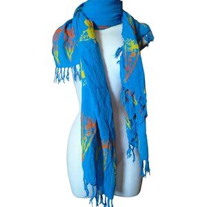 Hibiscus Collection Sarong Wrap Scarf Hawaiian Floral Fringed 62" x 48"